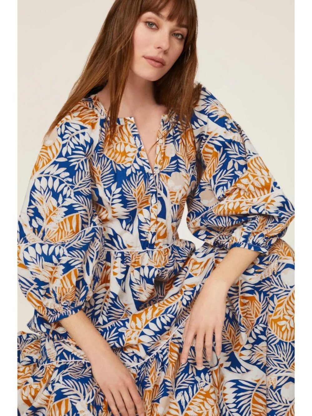 Staud Demi Maxi Dress in Land and Sea Tree Cotton Poplin size Small - Picture 9 of 10